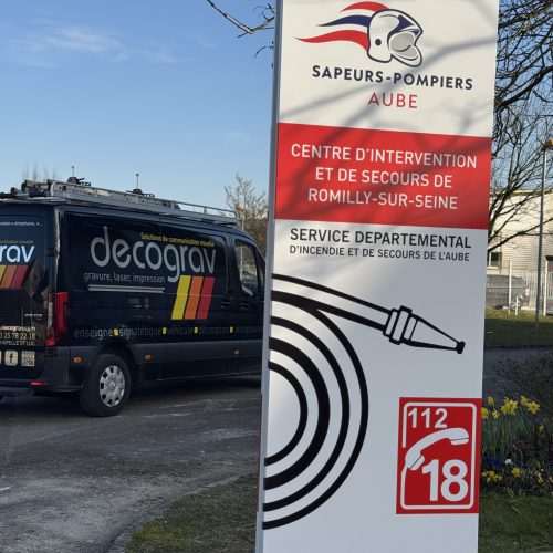 Totem SDIS DE L'AUBE Caserne Romilly sur seine impression